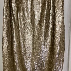 Gold sequin pencil skirt